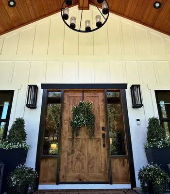 Custom wood front entry door